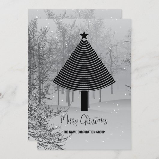 Abstracte uitnodiging voor kerstboombranche (Voorkant / Achterkant)