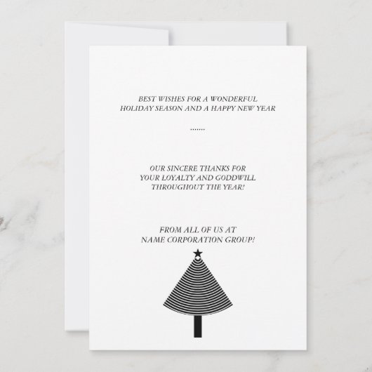 Abstracte uitnodiging voor kerstboombranche (Achterkant)