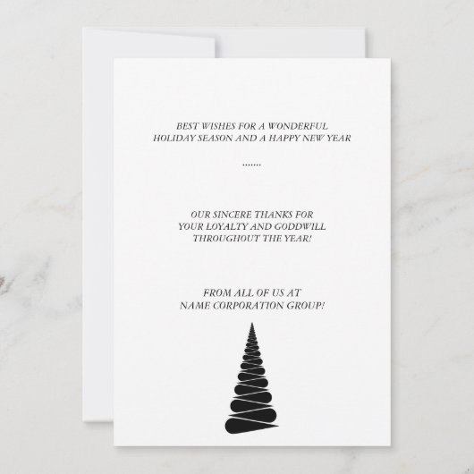 Abstracte uitnodiging voor kerstboombranche (Achterkant)