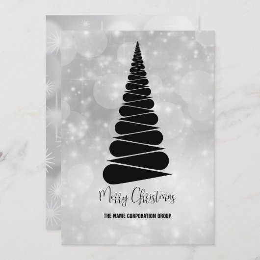 Abstracte uitnodiging voor kerstboombranche (Voorkant / Achterkant)