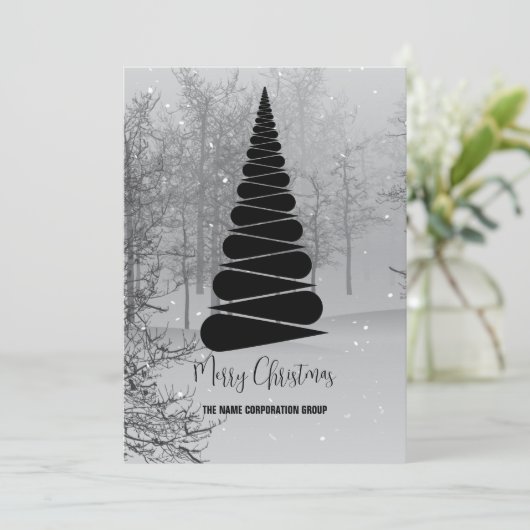 Abstracte uitnodiging voor kerstboombranche (Staand voorkant)