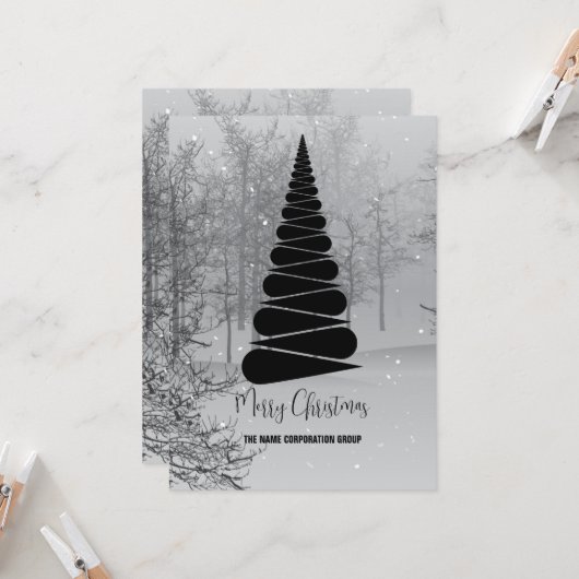 Abstracte uitnodiging voor kerstboombranche (Voorkant / Achterkant in situ)