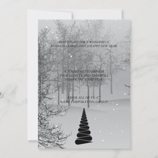 Abstracte uitnodiging voor kerstboombranche (Achterkant)