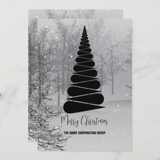 Abstracte uitnodiging voor kerstboombranche (Voorkant / Achterkant)