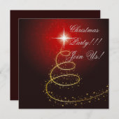 Abstracte uitnodiging voor kerstboomfeest (Voorkant / Achterkant)