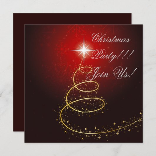 Abstracte uitnodiging voor kerstboomfeest (Voorkant / Achterkant)
