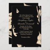 Abstracte uitnodiging voor muziek in zwart-wit en (Voorkant / Achterkant)