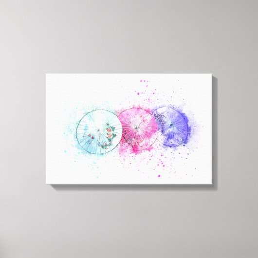 Abstracte Umbrella Art Canvas Afdruk (Voorkant)