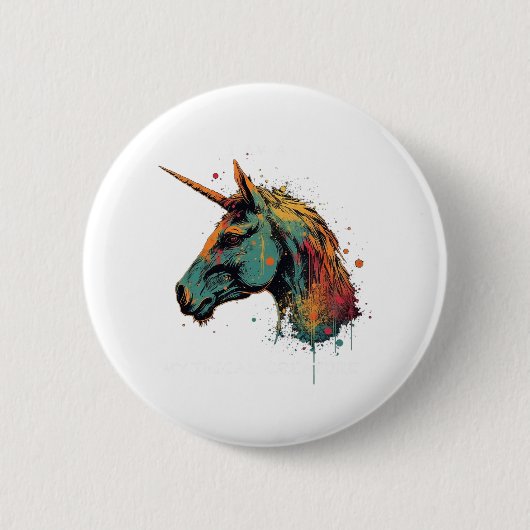 Abstracte Unicorn Ronde Button 5,7 Cm (Voorkant)