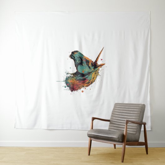 Abstracte Unicorn Wandkleed (In Situ (horizontaal))