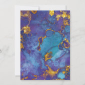 *~* Abstracte unieke Blue Gold Glitter bruiloft Kaart (Achterkant)