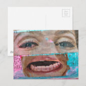 abstracte unieke collage met ogen en mond briefkaart (Voorkant / Achterkant)