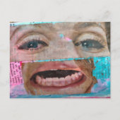 abstracte unieke collage met ogen en mond briefkaart (Voorkant)