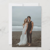 Abstracte unieke marineblauwe inkt foto bruiloft save the date (Achterkant)