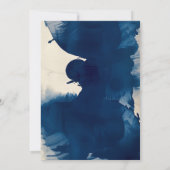 Abstracte unieke marineblauwe inkt schilderij brui kaart (Achterkant)