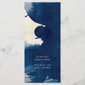 Abstracte unieke marineblauwe inkt schilderij brui menu (Achterkant)