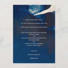 Abstracte unieke marineblauwe inkt schilderij brui menu