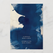 Abstracte unieke marineblauwe inkt schilderij brui menu (Achterkant)