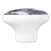 Abstracte unieke zilverkleurige anananassepieken keramische knop (Zijkant)