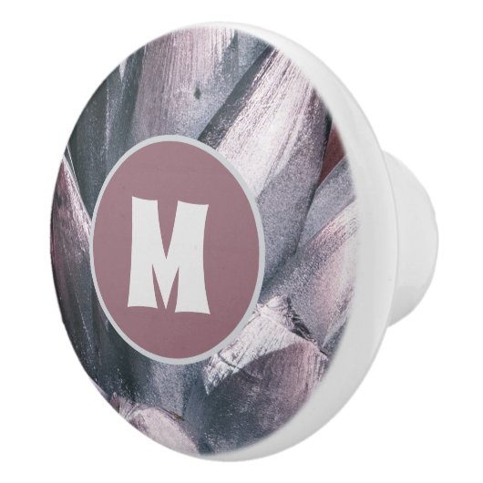 Abstracte unieke zilverkleurige anananassepieken keramische knop (Rechts)