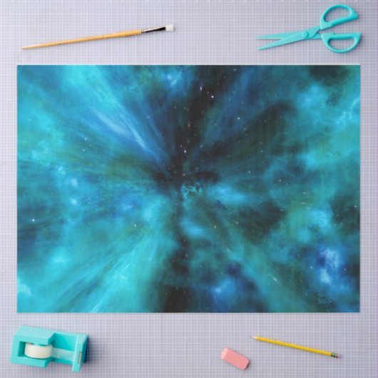 Abstracte, universele kosmos-ontkoppeling in ruimt tissuepapier (Craft)