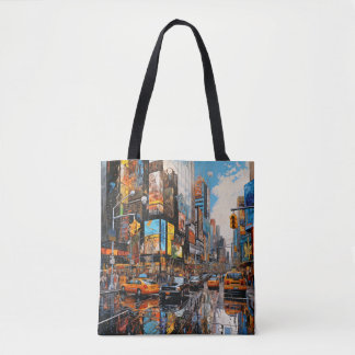Abstracte Urban City Street Painting Tote Bag
