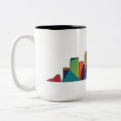 Abstracte Urban Skyline Vector Tweekleurige Koffiemok (Links)