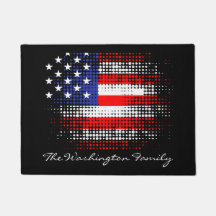 Abstracte USA Dot Pattern Flag met Familienaam