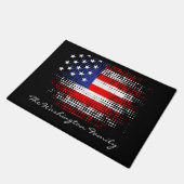 Abstracte USA Dot Pattern Flag met Familienaam Deurmat (Schuin)