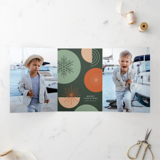 Abstracte vakantiecirkels drieluik wenskaart (Binnen)