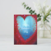 Abstracte valentijn glitter hart feestdagenkaart (Staand voorkant)