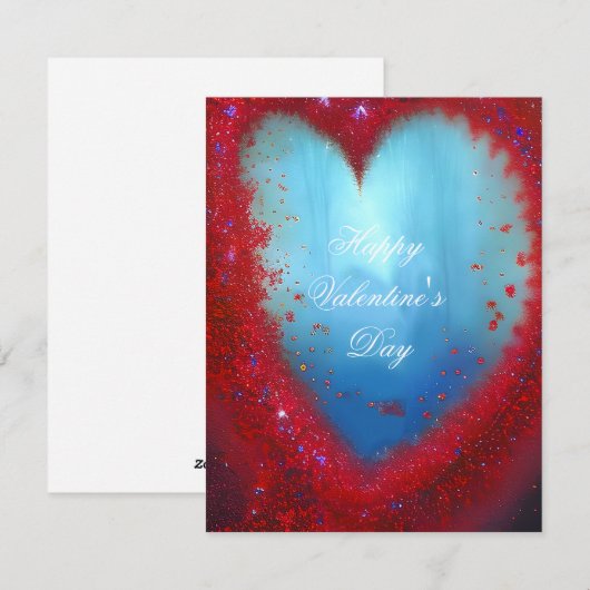Abstracte valentijn glitter hart feestdagenkaart (Voorkant / Achterkant)