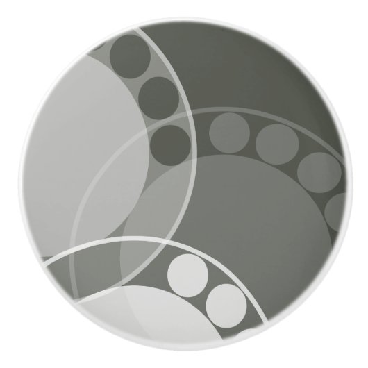 Abstracte varenschijfje - donkergroen - ladeknop keramische knop (Voorkant)