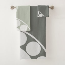 Abstracte varenschijfje - neutraal gekleurd - hand bad handdoek