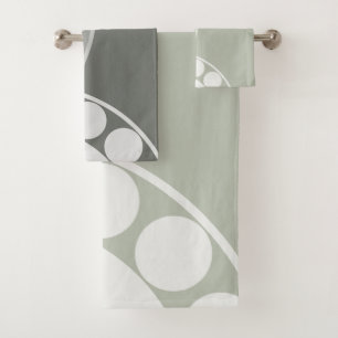 Abstracte varenschijfje - neutraal gekleurd - hand bad handdoek