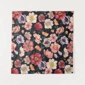 abstracte vaste bloemen, volledig afgewerkt, over  wandkleed (Voorkant)