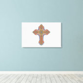 Abstracte Vector Christelijk Kruisreligie Canvas Afdruk (Insitu (Houten vloer))