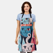 abstracte vectorkatten Blauw roze Schort (Gedragen)