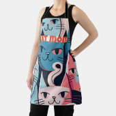 abstracte vectorkatten Blauw roze Schort (Insitu)