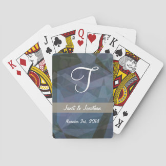 Abstracte veelhoeken 47 Aanpasbaar monogram Pokerkaarten