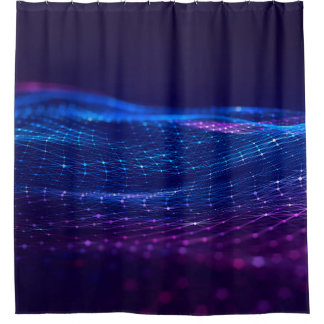 Abstracte veelhoekige ruimte met laag poly dark ba douchegordijn