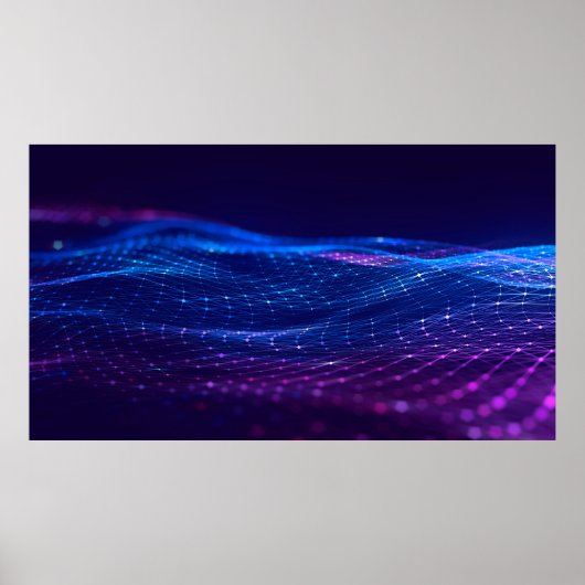 Abstracte veelhoekige ruimte met laag poly dark ba poster (Voorkant)