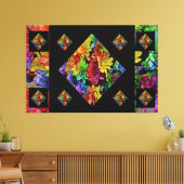 Abstracte, veelkleurige Floral Art Canvas Afdruk (Insitu (Woonkamer))