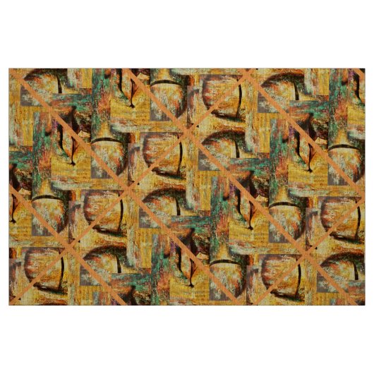 Abstracte veelkleurige gezichtskunst stof (Fat Quarter)