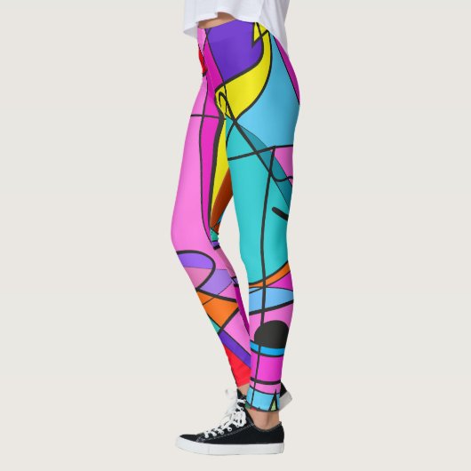 Abstracte veelkleurige kleuren leggings (Links)