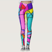 Abstracte veelkleurige kleuren leggings (Voorkant)