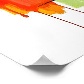 Abstracte veelkleurige moderne kunst Boeddha schil Poster (Hoek)