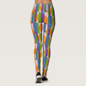 Abstracte veelkleurige patrooncirkels en strepen leggings (Achterkant)