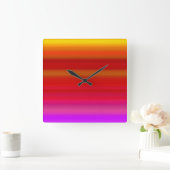 Abstracte veelkleurige strepen vierkante klok (Huis)