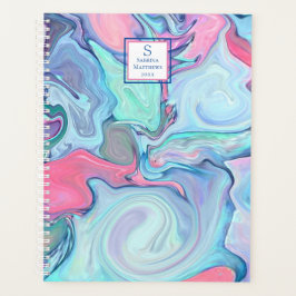Abstracte veelkleurige verfwervel planner